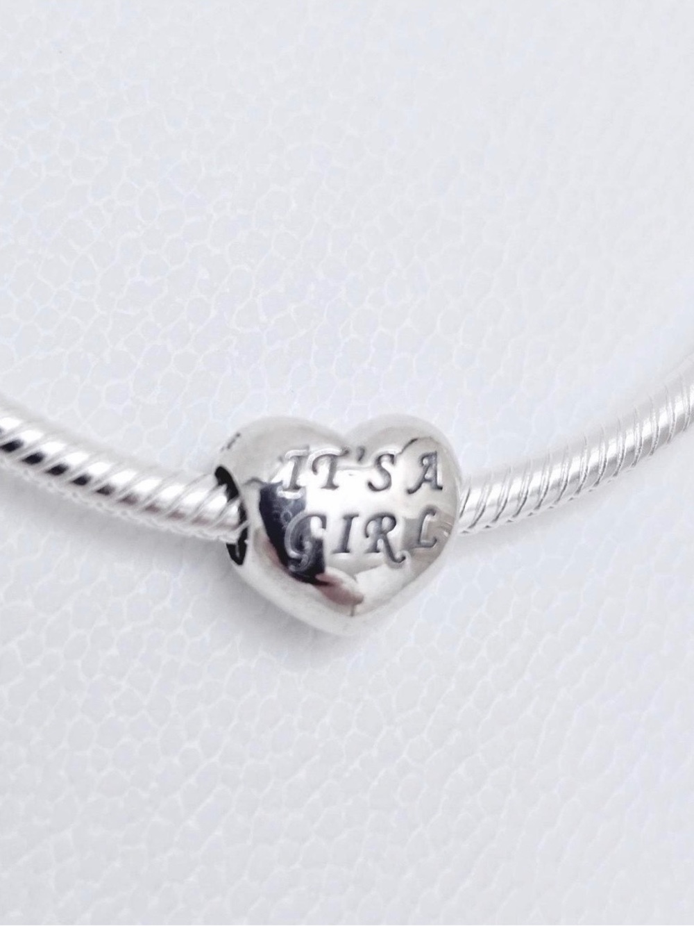 Pandora Silver It’s A Girl! Bracelet with Heart Clasp Charm